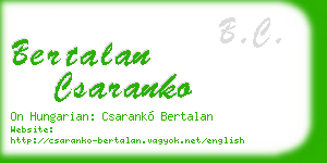 bertalan csaranko business card